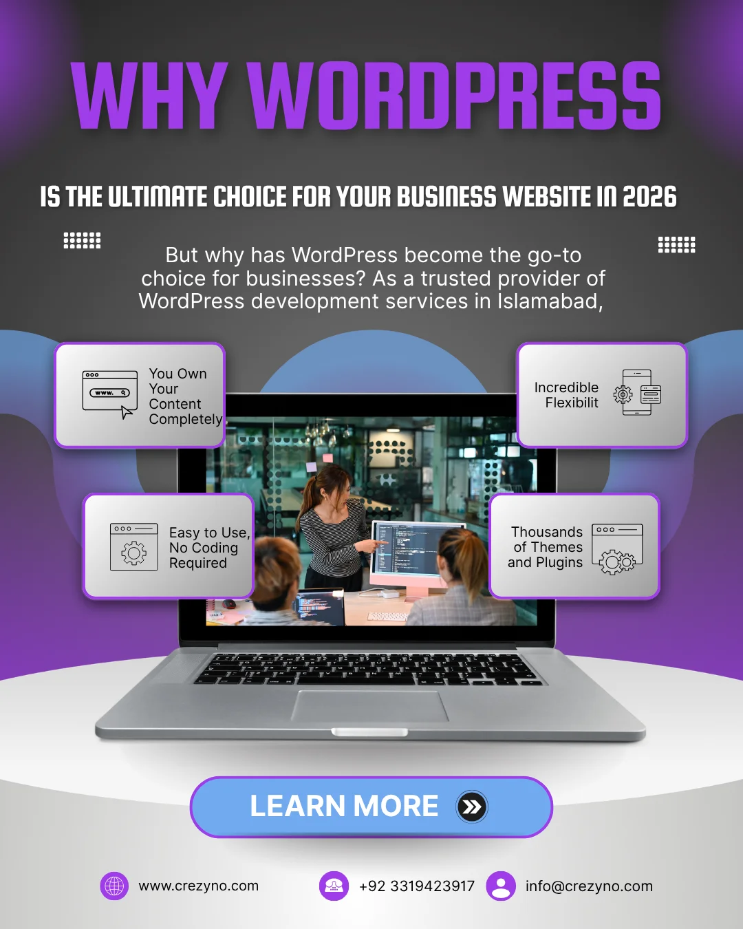 Why WordPress is the Ultimate Choice for Your Business Website in 2026 - crezy no